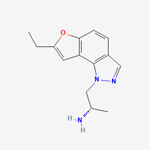 molecular formula C14H17N3O B1683498 (2S)-1-(7-ethylfuro[2,3-g]indazol-1-yl)propan-2-amine CAS No. 372163-84-3