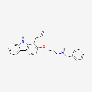 molecular formula C25H26N2O B1683502 benzyl(3-{[1-(prop-2-en-1-yl)-9H-carbazol-2-yl]oxy}propyl)amine CAS No. 780736-74-5