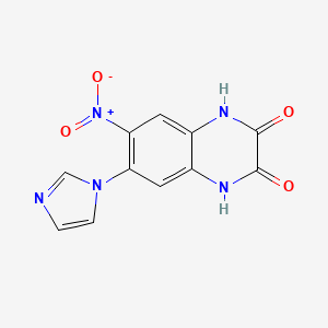 molecular formula C11H7N5O4 B1683505 6-Imidazol-1-yl-7-nitro-1,4-dihydroquinoxaline-2,3-dione CAS No. 143151-35-3