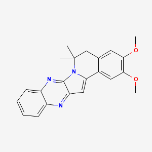 B1683506 5,6-Dihydro-2,3-dimethoxy-6,6-dimethylbenz[7,8]indolizino[2,3-B]quinoxaline CAS No. 163769-88-8