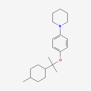 molecular formula C21H33NO B1683509 Piperidine, 1-(4-(1-methyl-1-(4-methylcyclohexyl)ethoxy)phenyl)-, cis- CAS No. 72056-79-2
