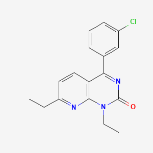 molecular formula C17H16ClN3O B1683510 4-(3-氯苯基)-1,7-二乙基吡啶并[2,3-d]嘧啶-2(1H)-酮 CAS No. 191219-80-4