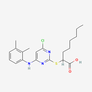 molecular formula C20H26ClN3O2S B1683517 2-({4-Chloro-6-[(2,3-dimethylphenyl)amino]pyrimidin-2-yl}sulfanyl)octanoic acid CAS No. 916482-17-2