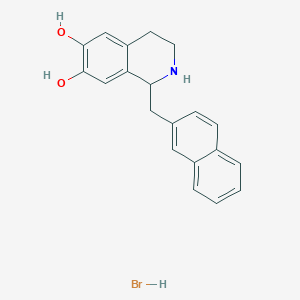 molecular formula C20H20BrNO2 B1683523 1-(beta-Naphthylmethyl)-6,7-dihydroxy-1,2,3,4-tetrahydroisoquinoline CAS No. 213179-96-5