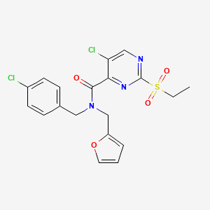 5-chloro-N-(4-chlorobenzyl)-2-(ethylsulfonyl)-N-(furan-2-ylmethyl)pyrimidine-4-carboxamide