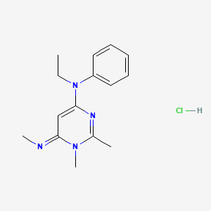 molecular formula C15H21ClN4 B1683547 4-(N-Ethyl-N-phenylamino)-1,2-dimethyl-6-(methylamino)pyrimidinium chloride CAS No. 133059-99-1