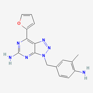 molecular formula C16H15N7O B1683563 Vipadenant CAS No. 442908-10-3