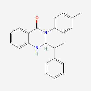 molecular formula C23H22N2O B1683574 3-(4-Methylphenyl)-2-(1-phenylethyl)-1,2-dihydroquinazolin-4-one CAS No. 346456-97-1