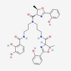 B1683577 N-(3-(2,3-Dihydroxybenzamido)propyl)-1,3-bis(2-(2-hydroxyphenyl)-5-methyl-2-oxazoline-4-carboxamido)propane CAS No. 156368-88-6