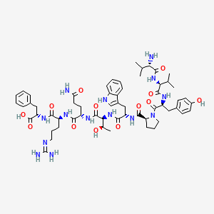 molecular formula C59H82N14O13 B1683578 Val-val-tyr-pro-trp-thr-gln-arg-phe CAS No. 75808-67-2