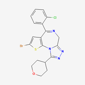 molecular formula C19H16BrClN4OS B1683587 8-Bromo-6-(ortho-chlorophenyl)-1-tetrahydro-4-pyranyl-4H-5-triazolo(3,4-c)thieno(2,3-e)-1,4-diazepine CAS No. 71547-95-0