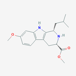 molecular formula C18H24N2O3 B168359 (1S,3S)-Methyl 1-isobutyl-7-methoxy-2,3,4,9-tetrahydro-1H-pyrido[3,4-B]indole-3-carboxylate CAS No. 107447-05-2