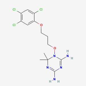 molecular formula C14H18Cl3N5O2 B1683595 6,6-Dimethyl-1-[3-(2,4,5-trichlorophenoxy)propoxy]-1,6-dihydro-1,3,5-triazine-2,4-diamine CAS No. 47326-86-3