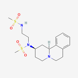 molecular formula C17H27N3O4S2 B1683596 N-[2-[[(2R,11bS)-2,3,4,6,7,11b-hexahydro-1H-benzo[a]quinolizin-2-yl]-methylsulfonylamino]ethyl]methanesulfonamide CAS No. 95669-35-5