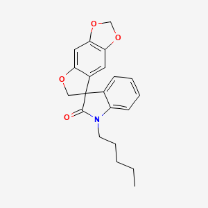 molecular formula C21H21NO4 B1683601 1'-pentylspiro[6H-furo[2,3-f][1,3]benzodioxole-7,3'-indole]-2'-one CAS No. 912656-34-9