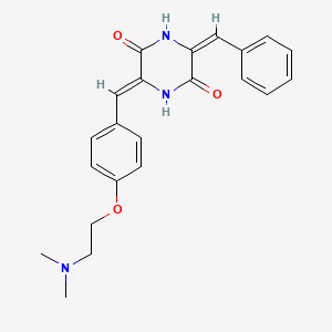 molecular formula C22H23N3O3 B1683605 3-((4-(2-(Dimethylamino)ethoxy)phenyl)methylene)-6-(phenylmethylene)-2,5-piperazinedione CAS No. 158944-02-6