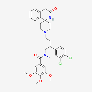 molecular formula C34H39Cl2N3O5 B1683615 N-[2-(3,4-dichlorophenyl)-4-(3-oxospiro[2,4-dihydroisoquinoline-1,4'-piperidine]-1'-yl)butyl]-3,4,5-trimethoxy-N-methylbenzamide CAS No. 173941-74-7