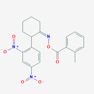 molecular formula C20H19N3O6 B1683635 [(1E)-2-(2,4-dinitrophenyl)cyclohexylidene]amino 2-methylbenzoate CAS No. 383147-88-4
