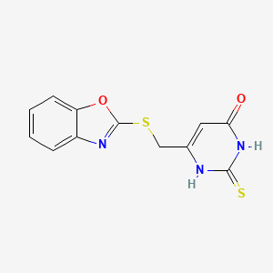 molecular formula C12H9N3O2S2 B1683641 6-(1,3-benzoxazol-2-ylsulfanylmethyl)-2-sulfanylidene-1H-pyrimidin-4-one CAS No. 433248-87-4