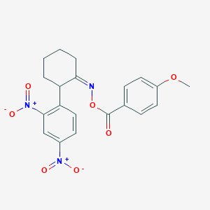 B1683642 [(Z)-[2-(2,4-dinitrophenyl)cyclohexylidene]amino] 4-methoxybenzoate CAS No. 383147-92-0