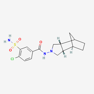 molecular formula C19H20ClN3O3S B1683664 4-氯-N-((3aR,4S,7R,7aS)-六氢-1H-4,7-甲烷异吲哚-2(3H)-基)-3-磺酰氨基苯甲酰胺 CAS No. 73803-48-2