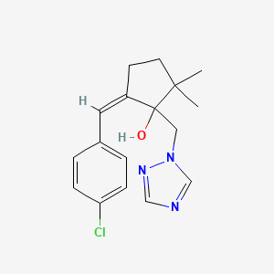 molecular formula C17H20ClN3O B1683677 5-[(4-Chlorophenyl)methylidene]-2,2-dimethyl-1-(1,2,4-triazol-1-ylmethyl)cyclopentan-1-ol CAS No. 131983-72-7