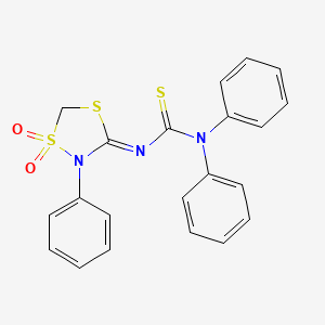 molecular formula C21H17N3O2S3 B1683697 (3Z)-3-(1,1-Dioxo-2-phenyl-1,4,2-dithiazolidin-3-ylidene)-1,1-diphenylthiourea CAS No. 64803-10-7