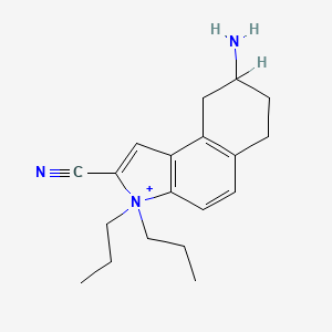 B1683716 8-Amino-3,3-dipropyl-6,7,8,9-tetrahydrobenzo[e]indol-3-ium-2-carbonitrile CAS No. 136924-88-4