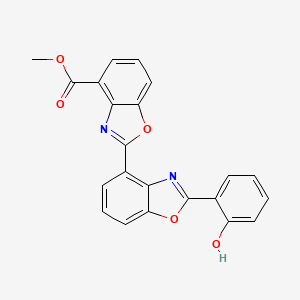 B1683721 Methyl 2-[2-(2-hydroxyphenyl)-1,3-benzoxazol-4-yl]-1,3-benzoxazole-4-carboxylate CAS No. 151271-53-3