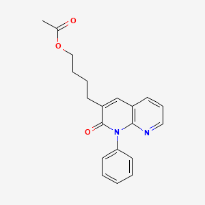 molecular formula C20H20N2O3 B1683728 (1-Phenyl-1,2-dihydro-2-oxo-1,8-naphthyridin-3-yl)-4-acetoxybutane CAS No. 113206-32-9