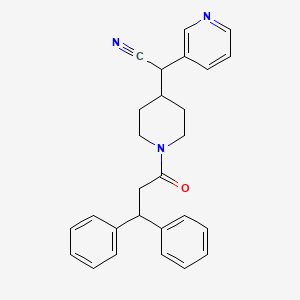 molecular formula C27H27N3O B1683732 1-(1-Oxo-3,3-diphenylpropyl)-alpha-3-pyridinyl-4-piperidineacetonitrile CAS No. 179912-83-5