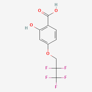 molecular formula C10H7F5O4 B1683733 2-hydroxy-4-(2,2,3,3,3-pentafluoropropoxy)benzoic Acid CAS No. 651331-92-9