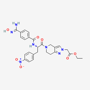 B1683735 ethyl 2-[5-[(2S)-2-[[4-[(Z)-N'-hydroxycarbamimidoyl]benzoyl]amino]-3-(4-nitrophenyl)propanoyl]-6,7-dihydro-4H-pyrazolo[4,3-c]pyridin-2-yl]acetate CAS No. 220386-65-2