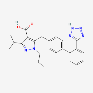 B1683736 3-propan-2-yl-1-propyl-5-[[4-[2-(2H-tetrazol-5-yl)phenyl]phenyl]methyl]pyrazole-4-carboxylic Acid CAS No. 177847-28-8