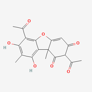 molecular formula C18H16O7 B1683744 Usnic acid CAS No. 125-46-2