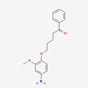 molecular formula C18H21NO3 B1683746 Valerophenone, 5-(4-amino-2-methoxyphenoxy)- CAS No. 15382-92-0