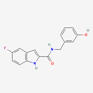 molecular formula C16H13FN2O2 B1683772 5-Fluoro-N-(3-hydroxybenzyl)-1H-indole-2-carboxamide CAS No. 518058-84-9