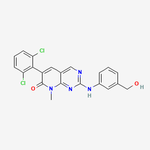 molecular formula C21H16Cl2N4O2 B1683775 6-(2,6-Dichlorophenyl)-2-{[3-(hydroxymethyl)phenyl]amino}-8-methylpyrido[2,3-D]pyrimidin-7(8H)-one CAS No. 185039-91-2