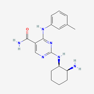 molecular formula C18H24N6O B1683784 2-{[(1r,2s)-2-Aminocyclohexyl]amino}-4-[(3-Methylphenyl)amino]pyrimidine-5-Carboxamide CAS No. 1194961-19-7