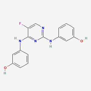 molecular formula C16H13FN4O2 B1683785 R 112 (pharMaceutical) CAS No. 575474-82-7