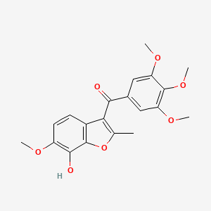 molecular formula C20H20O7 B1683788 2-Methyl-7-hydroxy-3-(3,4,5-trimethoxybenzoyl)-6-methoxybenzofuran CAS No. 945771-74-4