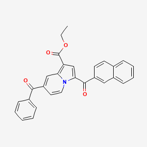 molecular formula C29H21NO4 B1683808 Ethyl 7-benzoyl-3-(naphthalene-2-carbonyl)indolizine-1-carboxylate CAS No. 374679-27-3