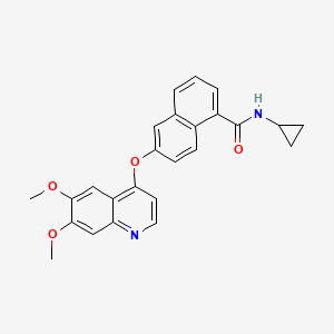 molecular formula C25H22N2O4 B1683809 N-cyclopropyl-6-[(6,7-dimethoxyquinolin-4-yl)oxy]naphthalene-1-carboxamide 