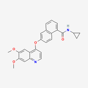 molecular formula C25H22N2O4 B1683809 N-cyclopropyl-6-[(6,7-dimethoxyquinolin-4-yl)oxy]naphthalene-1-carboxamide CAS No. 861874-34-2