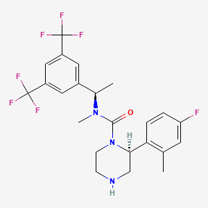 molecular formula C23H24F7N3O B1683824 Vestipitant CAS No. 334476-46-9