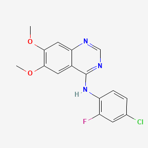 molecular formula C16H13ClFN3O2 B1683844 N-(4-chloro-2-fluorophenyl)-6,7-dimethoxyquinazolin-4-amine CAS No. 690206-97-4