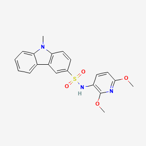 molecular formula C20H19N3O4S B1683851 N-(2,6-dimethoxypyridine-3-yl)-9-methylcarbazole-3-sulfonamide. CAS No. 905978-63-4