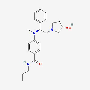 molecular formula C23H31N3O2 B1683877 4-(((S)-2-((S)-3-Hydroxypyrrolidin-1-yl)-1-phenylethyl)(methyl)amino)-N-propylbenzamide CAS No. 204970-97-8
