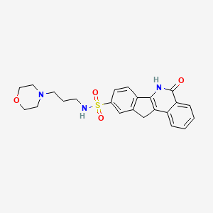 molecular formula C23H25N3O4S B1683901 N-(3-morpholin-4-ylpropyl)-5-oxo-6,11-dihydroindeno[1,2-c]isoquinoline-9-sulfonamide CAS No. 501364-82-5