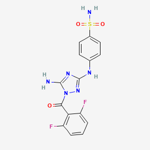 molecular formula C15H12F2N6O3S B1683902 3-Methylthienyl-carbonyl-JNJ-7706621 CAS No. 443797-96-4